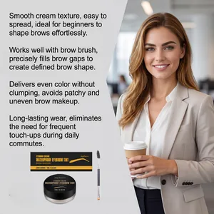 Détail du gel sourcils waterproof zephoco marron clair avec pinceau et mannequin