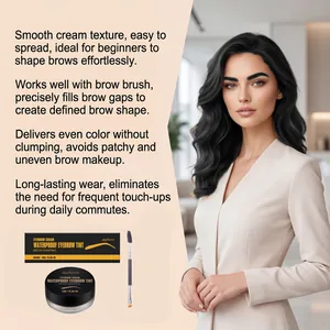 Vue détaillée de la crème à sourcils imperméable zephoco noire à texture onctueuse