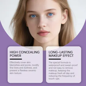 Nahaufnahme eines Models mit makelloser Haut, das die Vorteile der stark deckenden Foundation zeigt