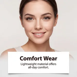 Vista dettagliata di ciglia finte singole leggere su modella per un look naturale