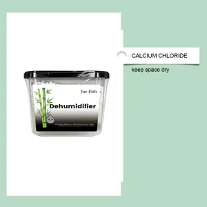 Close-up of Jue Fish dehumidifier box containing premium calcium chloride desiccant beads