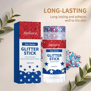 Close-up van de glitterstick-verpakking en productpresentatie van de Star-serie