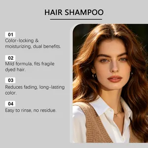 Model met zijdezacht bruin haar toont de kleurbehoudende en hydraterende shampoo-effecten