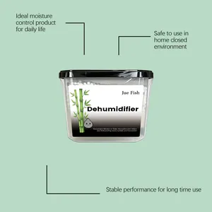 Detailed view of Jue Fish dehumidifier box filled with moisture absorbing beads