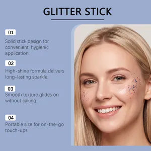 Bastoncino di trucco glitter per il viso con brillantezza duratura e texture liscia.