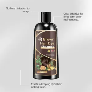Natuurlijke bruine haarkleurshampoo voor milde hoofdhuidverzorging en kleurbehoud