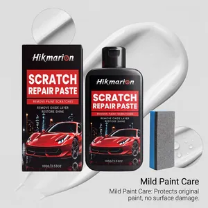 Hikmarion 100g car scratch repair paste kit with applicator sponge and product box