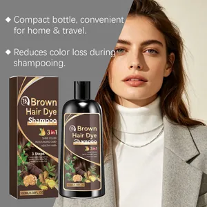 Professionele bruine haarverf shampoo met kruidenextracten voor glanzend en gezond haar.