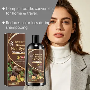 Kastanienbraunes pflanzliches Haarfärbe-Shampoo für Feuchtigkeit und langanhaltende Farbe