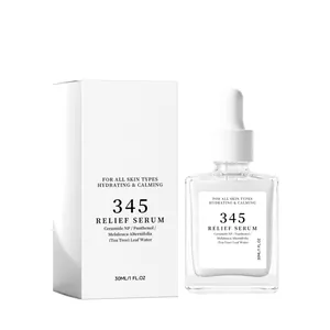 Hydrating relief serum with ceramide and tea tree for all skin types, 30ml bottle and box