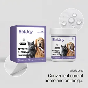 Detail of EelJoy pet teeth cleaning finger sleeves for dogs and cats dental hygiene