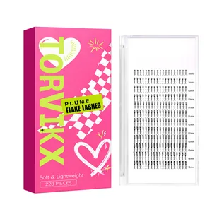 TORVIKX Plume Flake Ciglia Finte a Grappolo Singolo Naturali Morbide Leggere Ventagli Pre-fatti Extension Ciglia Stile Manga
