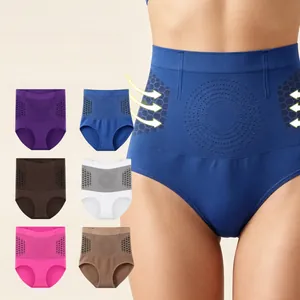 Dames High Waist Buikcontrole Shapewear Broek Naadloze Nylon Elastaan Bilifting Buikverwarming Slankheids Ondergoed