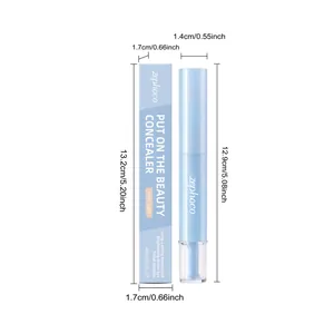 Détail du stylo correcteur Zephoco ivoire clair et de l'emballage avec dimensions.