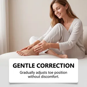 Comfortable toe corrector being used by a model in a relaxing lifestyle setting