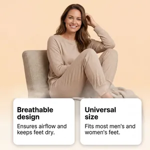Detail view of woman in beige loungewear showcasing breathable and soft nylon material