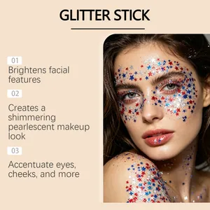 Stick pailleté en forme d'étoile pour le visage et le corps pour maquillage festif