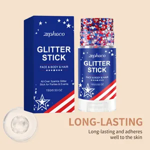 Stick pailleté longue tenue pour visage corps et cheveux motif drapeau américain