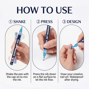 Tutorial sobre cómo usar un rotulador de uñas deportivo para diseños creativos de manicura