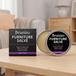 Λεπτομέρεια του Brunizo Furniture Salve για βαθιά περιποίηση δερμάτινων και ξύλινων επιφανειών.