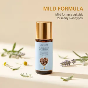 Viareline 50ml aceite esencial roll-on de incienso y ricino para hidratación.