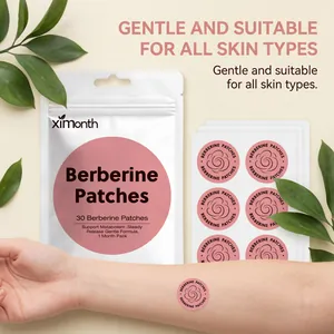 Close-up detail of XIMONTH berberine skin patch applied to forearm for gentle daily care