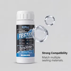 Detailed view of RayHong cylinder head gasket tester fluid bottle with 100ml capacity