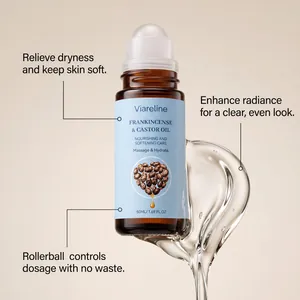 Frasco roll-on de aceite de ricino Viareline con salpicadura de aceite para cuidado hidratante