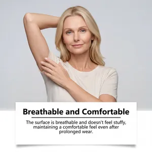 Breathable skin care patch shown on a model for a comfortable and soft feeling.