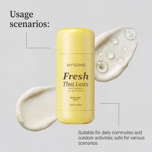 Close-up of JAYSUING deodorant stick showcasing its smooth and fresh cream texture.