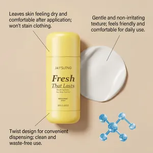 Detail view of JAYSUING deodorant stick with smooth cream texture and product features