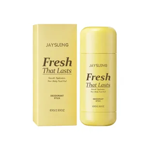 Jaysuing Fresh That Lasts Deodorant Stick 83g, smooth non-sticky feel, yellow packaging.