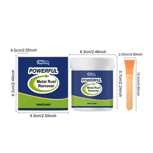 Detailed size specifications for RayHong 100g metal rust remover and application brush