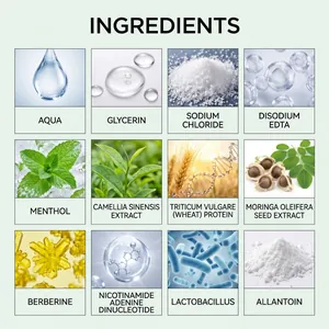 Liste des ingrédients de l'inhalateur nasal avec menthol et extraits de plantes.