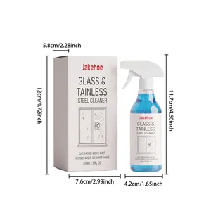 Dimensions détaillées du flacon pulvérisateur de nettoyant vitre et inox 100ml et boîte