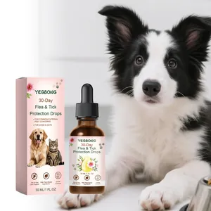 Pet Flea And Tick Drops For Dogs And Cats Long Lasting Protection Plant Based Mild Formula Parasite Prevention Body Care Liquid