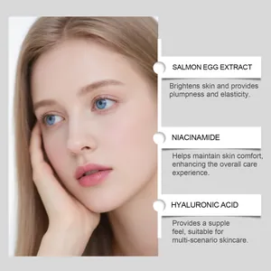 Infografica degli ingredienti del siero per la pelle con niacinamide e acido ialuronico