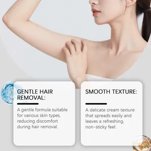 Gentle hair removal cream for smooth, refreshing, and non-sticky skin texture.