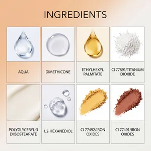 Volledige ingrediëntenlijst voor langdurige lichaamsconcealer met aqua en oxiden