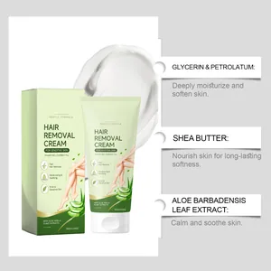 Gentle hair removal cream with aloe vera and shea butter for sensitive skin 100g.