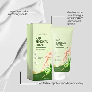 Gentle hair removal cream for sensitive skin with aloe vera and natural plant extracts