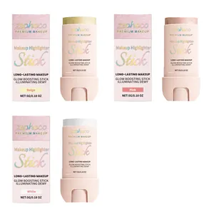 Bâtons enlumineurs de maquillage Zephoco en teintes beige rose et blanc avec boîtes