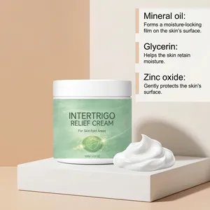 Detailed view of intertrigo relief cream texture and skin-nourishing ingredients