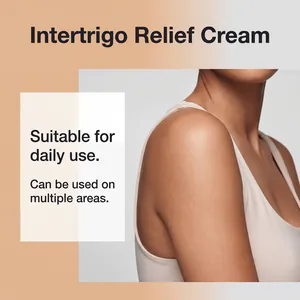 Professional detail showing Intertrigo Relief Cream application on skin for daily care.