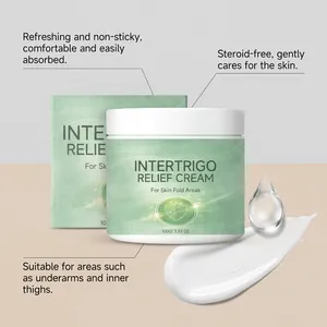 Detailed view of refreshing and steroid-free relief cream for skin fold areas, 100g jar
