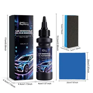 Kit eliminador de película de aceite para parabrisas con botella 120ml, esponja y paño