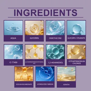 Detailed view of GleamXi hair care cream ingredients including keratin and aqua