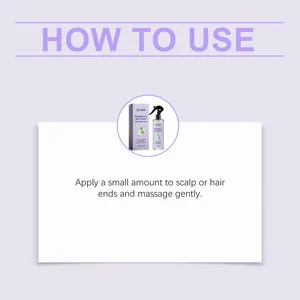 Istruzioni dettagliate su come usare lo spray per capelli Zyvarn al rosmarino e riso.