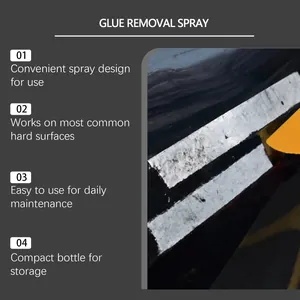 Efficient glue removal spray for surfaces, featuring easy storage and convenient design