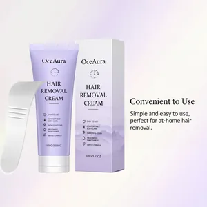 Set de crème dépilatoire OceAura comprenant tube, boîte et spatule applicatrice